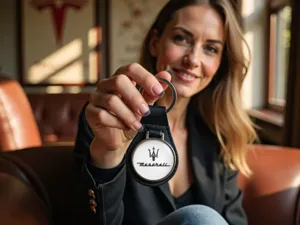 Maserati Porte-clé Cuir Portefeuille Design Robuste Pro Limité